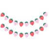 Abaodam 2 Sets Strawberry Banner Garland Felt Fabric Berry Banner Pennant Buntings for Baby Shower Strawberry Birthday Party Decorations Hawaiian Decor