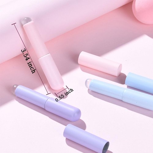 Soft Silicone Ombre Nail Brush Set Portable Nail Art Brushes Silicone Nail Tools Chrome Powder Pigment Nail Brushes for Nail Art Tools Fingertip Nail Art Brush Women Concealer Lip Brush Makeup Brushes