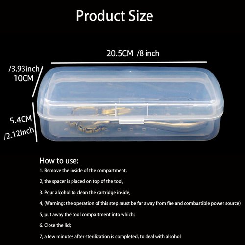 LXIANGN Nail Tool Sterilizer Box, Fully Transparent Plastic Sterilization Tray Nail Art Sterilizing Clean Tool Sterilizer Box Storage Organizer for Tweezer,Hair Cutter Manicure Tool