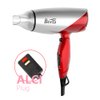 Berta 1875W Folding Hair Dryer Dual Voltage Blow Dryer Negative Ions Travel Dryer with 2 Heat 2 Speed Setting, Red