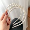 JWICOS 3Pcs White Faux Pearl Headbands Bridal Hair Hoop Hairbands Wedding Hair Accessories for Women and Girls