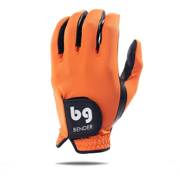BG Bender Golf Glove | Wear On Left | (Orange, Mens Medium)