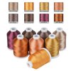 Simthread Brown Embroidery Thread 8 Madeira Colors 550Yards, 40wt 100% Polyester for Brother, Babylock, Janome, Singer, Pfaff, Husqvarna, Bernina Machine