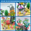 Mini Ocean Animals Building Block Set,Ocean Animals Aquarium, Under The Sea Animals Building Gifts, Ocean Block Toys for Kids Boys and Girls