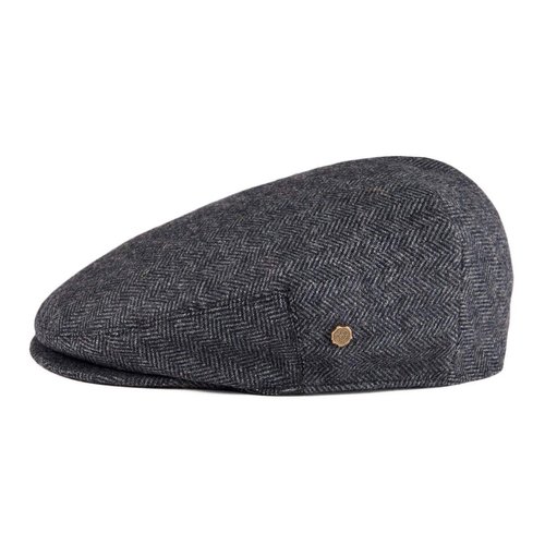 VOBOOM Men's Herringbone Flat Ivy Newsboy Hat Wool Blend Gatsby Cabbie Cap (Dark Grey, 7 3/8)