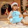 SNOWOLF 11.8" Cute Dinosaur Plush Toy Soft Plushie Figure Toys, Fat Dino Stuffed Animal Dolls, Squishy Plush Pillow for Anxiety Relief, Birthday Gifts for Kids Girls Boys, Sky Blue