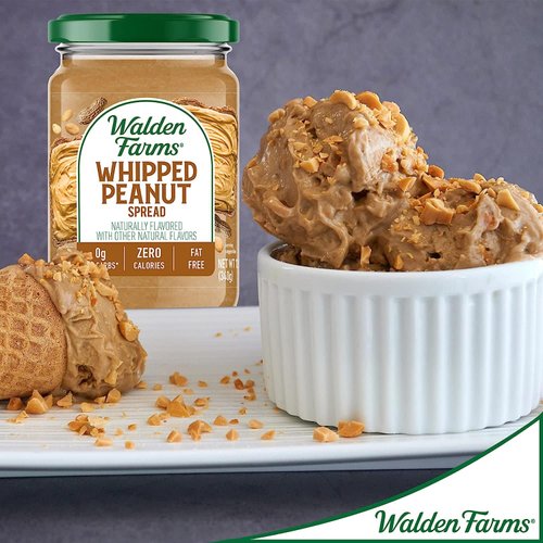 Walden Farms Whipped Peanut Spread, Fat and Calorie Free Nut Butter, Natural Fresh Roasted Nuts, Smooth and Creamy Classic Flavor, 12 oz.