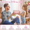Kids Tea Party Set for Little Girls Birthday Gift Toys for 3 4 5 6 7 8 Year Old Girls, Cute Princess Play Toddlers Tin Tea Set, Pretend Toys with Desserts, Flower Teapot & Teacup & Carrying Case