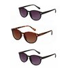 Mass Vision 3 Pair of The Brilliance Bifocal Sunglasses - Round, Full Frame Reading Sunglasses (Black/Tortoise, 3.0)