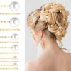 12 Pcs Pearl Bobby Pins for Hair Gold Pearl Hair Pins Wedding Pearl Hair Pins Pearl Hair Accessories for Brides Bridesmaid Women Girls Decorative Hair Pins(3 Sizes)