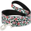 Dog Leash Holly Mistletoe 6 Feet Long 1.0 Inch Wide