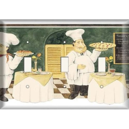 SnazzySwitch Pizza Party Decorative Light Switch Cover - Triple Toggle Wall Plate