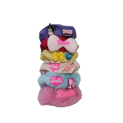 Generic Hair Elastic headband Ties Scrunchies Korean Style, 6 Count (Pack of 1), Pink