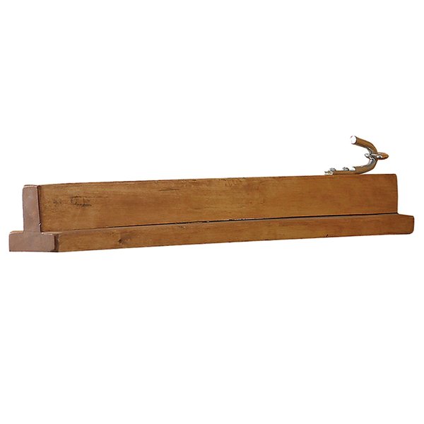EASY-UP Collapsible Wooden English Saddle Rack | 18" Length | Easy to Mount | Folds Down Not Used | Fits Shorter Skirted Western Horse Saddles | Natural Pine Finish
