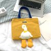 Kovewon 2PCS Small Canvas Tote Bag for Women Cute Mini Duck Book Tote Bag Preppy Reusable Bags for Grocery, Essentials, Water Bottle, Keys, Book, Bible