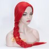 Aicos Long Red Braid Costume Wig for Cowgirl, 31 inches Cosplay Wig for Women Halloween Party