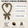 ZILAMPU Hair Curler No Heat Hair Curlers to Sleep In Overnight Curls Headband, 70" Soft No Heat Curling Headband Wrap for Women Long Wave Curl Hair Rollers, 9 PCS Curling Rods Gifts Set -Leopard Print