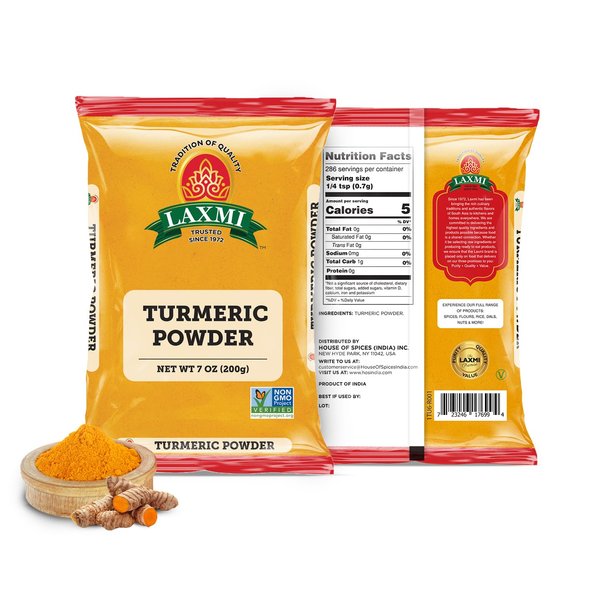 Laxmi Turmeric Powder - 7oz (200g) | Nutrient-Rich Natural Turmeric Powder | Non-GMO certified |Guaranteed Quality and Taste