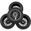 HIRCQOO 80mm/3.14" Rubber Tires & Plastic Wheel Rims 2.2 Inch 12mm Hex Hub Compatible with 1/10 HPI WR8 Off-Road Rally 1/14 WLtoys 124019 144001 1/16 Redcat Volcano RC Buggy (Black)