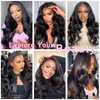 FBKDFCZS Body Wave V Part Wig Glueless Synthetic Long Wavy Wigs Upgrade U Part Wigs For Black Women Clip in Thin Part V Shape Wig Hair Extensions 24inch