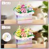 HIGH GODO Flowers Bouquet Building Set, Flowers Basket Building Blocks with Light, 706PCS Botanical Collection Building Kit, Anniversaries Birthday Gift for Women Girlfriend Adults 8+