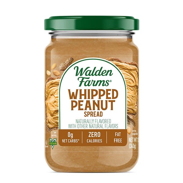 Walden Farms Whipped Peanut Spread, Fat and Calorie Free Nut Butter, Natural Fresh Roasted Nuts, Smooth and Creamy Classic Flavor, 12 oz.