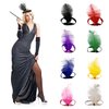 XKTEI 2pcs Feather Headdress,Sequins Headband,1920s Flapper Headpiece,Carnival Party Headwear,Costume for Gatsby Theme Party,Mardi Gras Feather Headband (Black-1)