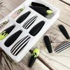 24 Pcs Halloween Fake Nails, Black White Stripes Press on Nails Long Coffin False Nails with Ghost Design Full Cover Acrylic Nails Matte Artificial Nails Halloween Stick on Nails for Women and Girls