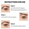 Magic Eyebrow Pencil 4 Tipped Precise Brow Pen Upgraded 3D Waterproof Microblading Eyebrow Pencil Contouring Pen Natural Fine Stroke Microblading Eyebrow Pencil (Dark Brown)