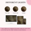 MAXITA Weft Hair Extensions Human Hair Chocolate Brown Mixed Caramel Blonde Balayage 20 Inch Hair Extensions Weft Invisible Double Weft Sew in Hair Extensions 100g Per Bundle