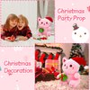 Hagusahuo Christmas Stuffed Animal Pink Cat Plush, Cute Cat Stuffed Animal with Gift Box Plush for Kid, Kawaii Cat Plushie Toy for Kids Boys Girls Cartoon Christmas Decoration