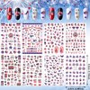 16 Sheets 4th of July Patriotic Nail Art Stickers Independence Day Nail Decals American Flag DIY Self-Adhesive Nail Stickers Memorial Day Butterfly Heart Shape Nail Wraps
