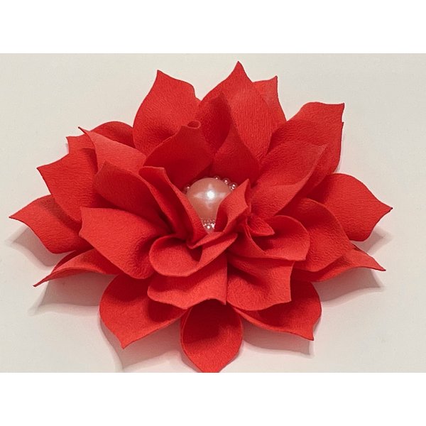 Lotus Flower, Flower Hair Bow, Flower Hair Clip, Faux Pearl Center