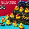 Shappy 50 Pieces Race Car Driver Rubber Duckies 2 Inch Mini Rubber Ducks for Baby Shower Birthday Party Decorations Gift Classroom, 3 Designs