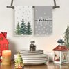 Artoid Mode Hello Snowflakes Winter Kitchen Towels Dish Towels, 18x26 Inch Christmas Pine Trees Decoration Hand Towels Set of 2