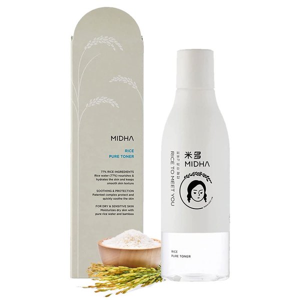 [MIDHA] RICE PURE TONER 200ml (6.7fl.oz) 77% Rice Water Toner/Face Moisturizer/Vegan
