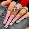 3D Flower Nail Charms, 2 Boxes 3D Acrylic Flower Nail Art Rhinestones White Pink Mixed Cherry Blossom Spring Gems Acrylic Nail Supplies with Pearls Manicure DIY Nail Decorations