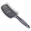 Curved Vent Brush, Barber Blow Drying Brush with Nylon Detangling Pins, Anti-Static - Grey