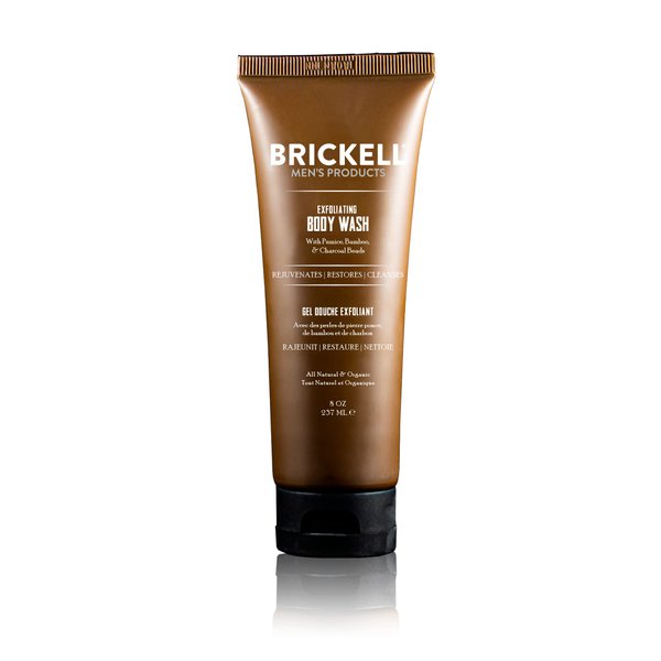 Brickell Men's Exfoliating Body Wash, Natural and Organic Body Scrub and Gel Wash to Cleanse and Reveal Fresh, Clear Skin, 8 Ounce, Scented (Fresh Mint, 8 oz)