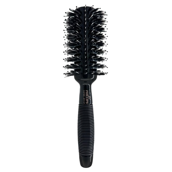 Phillips Brush Luxe Monster Vent 4 Poly-Tipped Professional Hair Brush (2.75” Diameter Barrel) – Black & Gold Vented Hairbrush, Mixed Boar Hair & Poly-Tipped Nylon Bristles