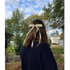 4pcs Ribbon Bow Hair Clips with Long Tassel for Women,Hair Ribbons with Bow, Bowknot Hair Ponytail Holder Accessories for Women Girls Toddlers Teens Kids (Black +White)
