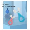 claiol 2 Pcs U-Shaped Kids Toothbrush, Premium Soft Manual Training Toothbrush for Kids 2-6 Years Old. (Blue+Pink)