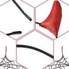 Glitter Devil Horns Headband Red Halloween Devil Ears Headband Tiefling Horns Cosplay Costume Accessories for Women Men,Fancy Dress Cosplay and Demon Devil Themed Parties Hairband (Red)