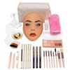 3D Makeup Practice Face Board,Reusable Silicone Makeup Practice Face/Makeup Mannequin Face,with Makeup Brushes Set&Dual head Eyebrow Pencils&a Pair of Eyelashes&a Makeup Bag&makeup remover towel
