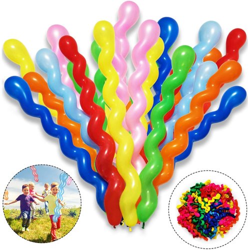 100Pcs 40 Inches Latex Spiral Balloons for Assorted Boys Girls Birthday Party Balloons