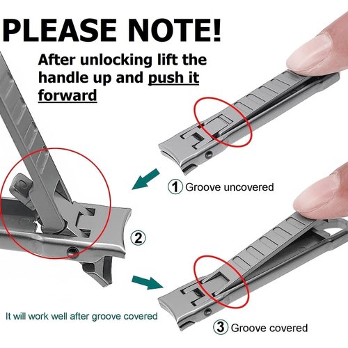 German Precision Nail Clipper with File - Stainless Steel, Ultra Thin, Superior Durability, Patented Design & Lock Mechanism