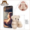 Threan 8 Pcs Mini Plush Bears 4'' Small Bear Bulk Stuffed Animal Toys Tiny Soft Bear Doll Present Stuffers for Keychain Baby Shower Party Favors Supplies(Brown, Apricot)
