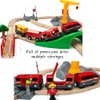 DSHMIXIA Battery Operated Trains for Wooden Train Track Set Locomotive with Light for Toddlers 3 4 5 Year Old Boys Red High Speed Magnetic Couplings with Passengers(Without Battery)