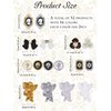 32PCS Nail Art Rhinestone, Lorvain 3D AB Nail Diamonds Relief Style Nail Art Rhinestones Metal Alloy Gold Flower Nail Charms Mix Size Nail Accessories for Women Girls Nail DIY Decoration Design