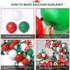 ZFUNBO Christmas Balloons Garland Arch Kit, 85 Pcs Red Green White Balloons with Candy Elk Santa Claus Gift Box Mylar Balloons for Candy Theme Baby Shower Birthday Christmas party Decoration